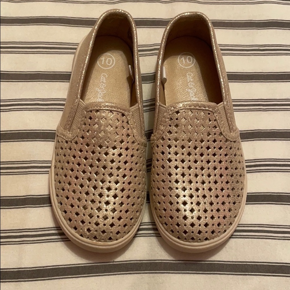 NWOT Cat & Jack Gold Slip-on Sneakers